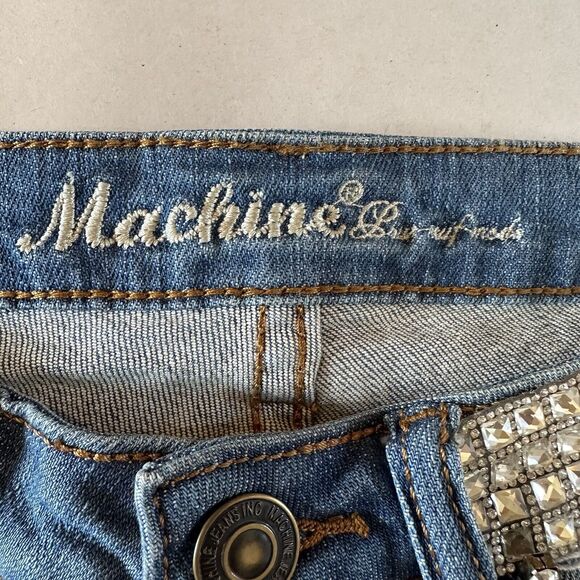 Machine Distressed Rhinestone Embellished Womens Jean Shorts Size 26 NWOT - Picture 11 of 16